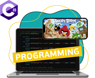 Программирование на C#. Удивительный мир 2D-игр - КИБЕРшкола программирования для детей, компьютерные курсы для школьников, начинающих и подростков - KIBERone г. Артёмовский